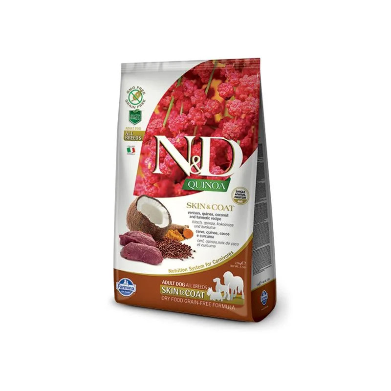 Farmina N&D dog QUINOA (GF) adult všechna plemena, kůže & srst, zvěřina 2,5 kg