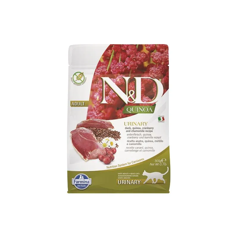 Farmina N&D cat QUINOA (GF) adult, urinary, kachna & brusinka 0,3 kg