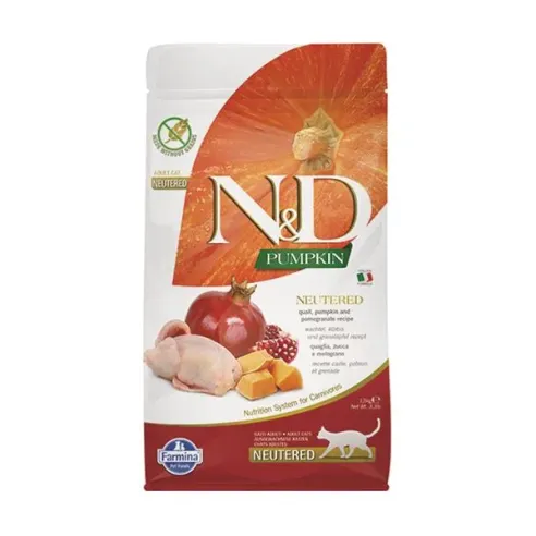 Farmina N&D cat PUMPKIN (GF) dospělý, kastrovaný, křepelka a granátové jablko 1,5 kg