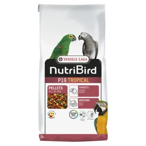 VL NutriBird P19 Tropical - extrudy pro chov, přepeření a zvýšené nároky velkých papoušků s tropickým ovocem 10 kg