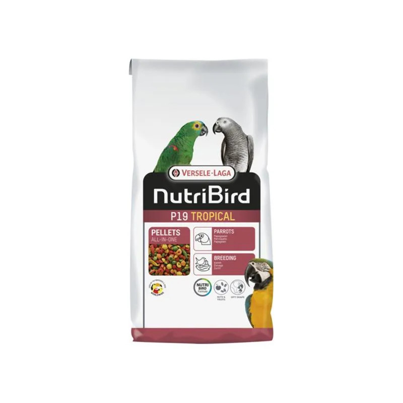 VL NutriBird P19 Tropical - extrudy pro chov, přepeření a zvýšené nároky velkých papoušků s tropickým ovocem 10 kg