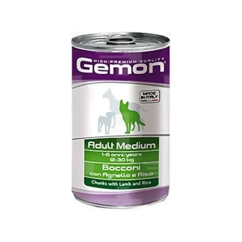 GEMON konzerva adult medium pro psy jehně a rýže 1250 g