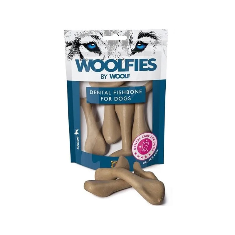 Pamlsek Woolfies Dental Fishbone M 200g