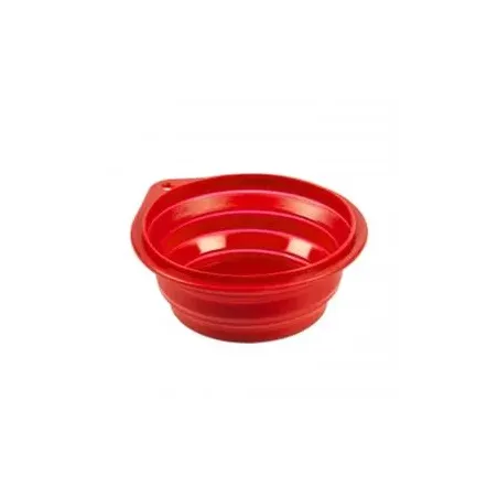 Cestovní miska DUVO+ silikonová červená 500ML - 14CM