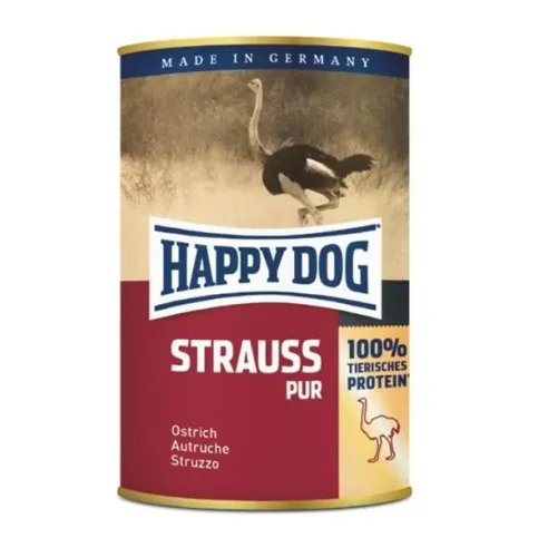 Happy Dog PREMIUM - Fleisch Pur - pštrosí maso konzerva 400 g