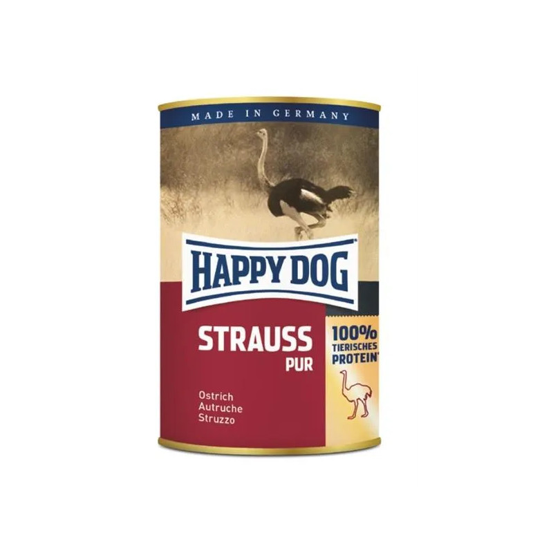 Happy Dog PREMIUM - Fleisch Pur - pštrosí maso konzerva 400 g