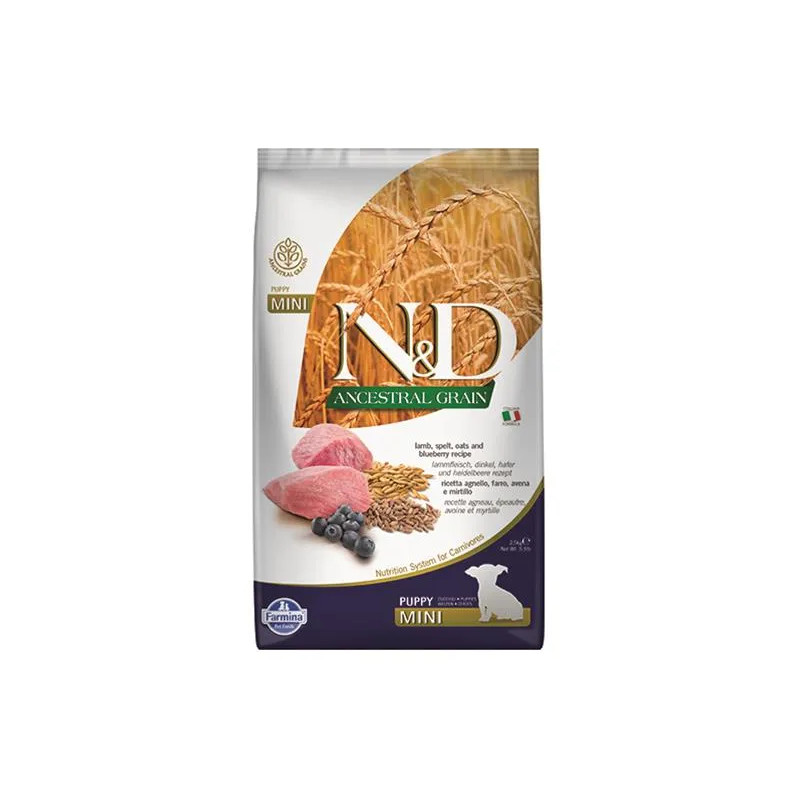 Farmina N&D dog AG puppy mini, lamb, spelt, oats & blueberry 2,5 kg