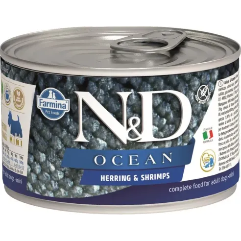Farmina N&D dog OCEAN sleď & krevety konzerva 140 g