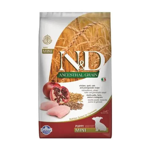 Farmina N&D dog AG štěně mini, kuře, špalda, oves a granátové jablko 2,5 kg