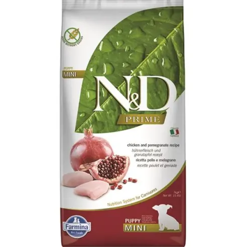 Farmina N&D dog PRIME (GF) štěně mini & medium, kuře & granátové jablko 7 kg