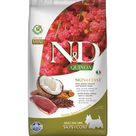 Farmina N&D dog QUINOA (GF) adult mini, skin & coat, kachna & kokos 2,5 kg