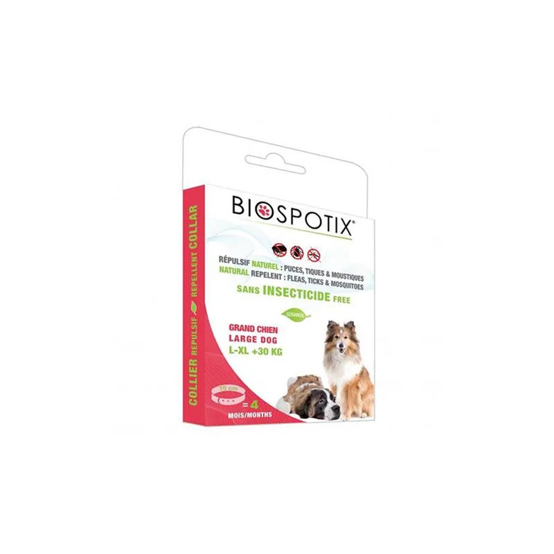 Obojek BIOGANCE Biospotix Large dog L-XL s repelentním účinkem 75 cm (nad 30 kg)