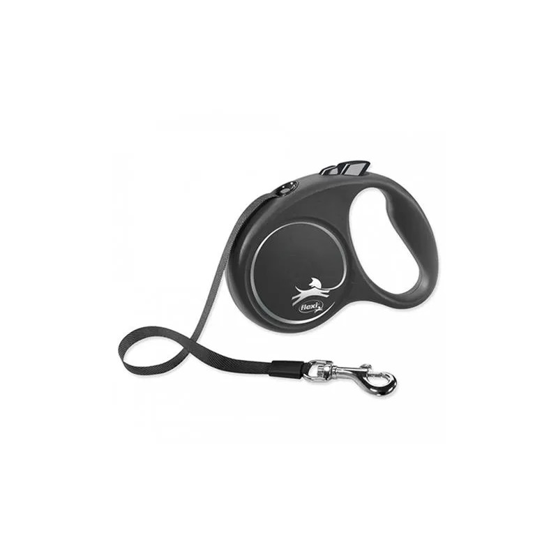 Vodítko Flexi Black Design páska L 5 m černé (do 50 kg)