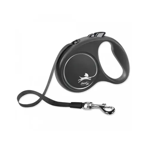 Vodítko Flexi Black Design páska M 5 m černé (do 25 kg)