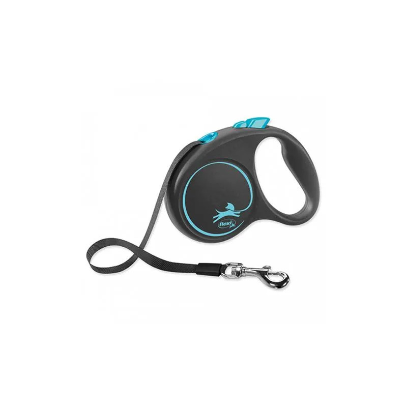 Vodítko Flexi Black Design pásek M 5 m modré (do 25 kg)
