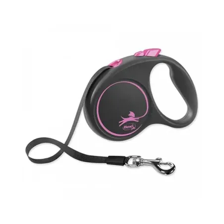 Vodítko Flexi Black Design páska M 5 m růžové (do 25 kg)