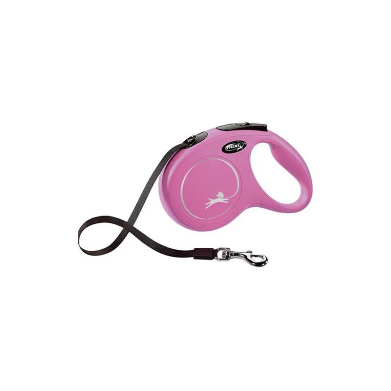 Vodítko Flexi Classic NEW páska M 5 m růžové (do 25 kg)