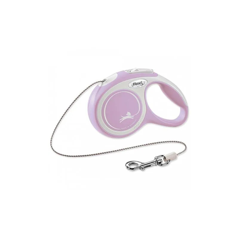 Vodítko Flexi New Comfort lanko M 5 m světle růžové (do 20 kg)