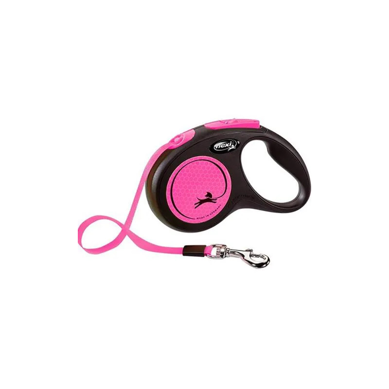 Vodítko Flexi New Neon páska M 5 m růžové (do 25 kg)