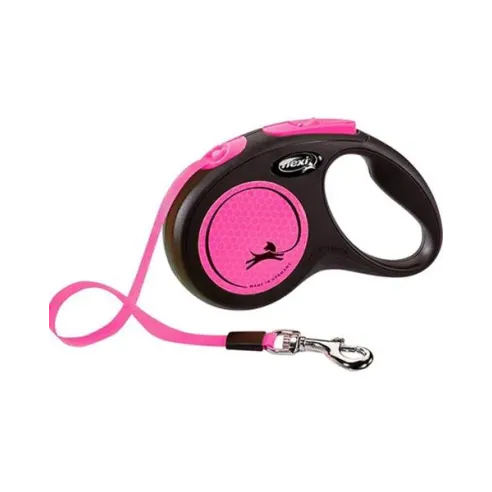 Vodítko Flexi New Neon páska S 5 m růžové (do 15 kg)