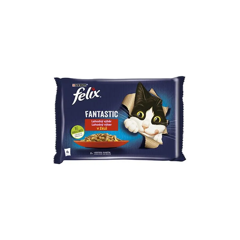 Nestlé FELIX Fantastic cat Multipack králík&jehně želé kapsička 4x85 g