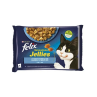 Nestlé FELIX Sensations kočičí Multipack losos a krevety&tresek a rajče želé kapsička 4x85 g