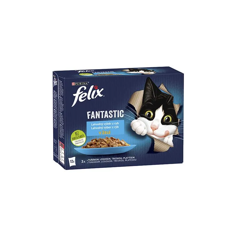Nestlé FELIX Fantastic cat Multipack výběr z ryb želé kapsička 12x85 g