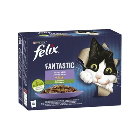 Nestlé FELIX Fantastic cat Multipack výběr se zeleninou želé kapsička 12x85 g