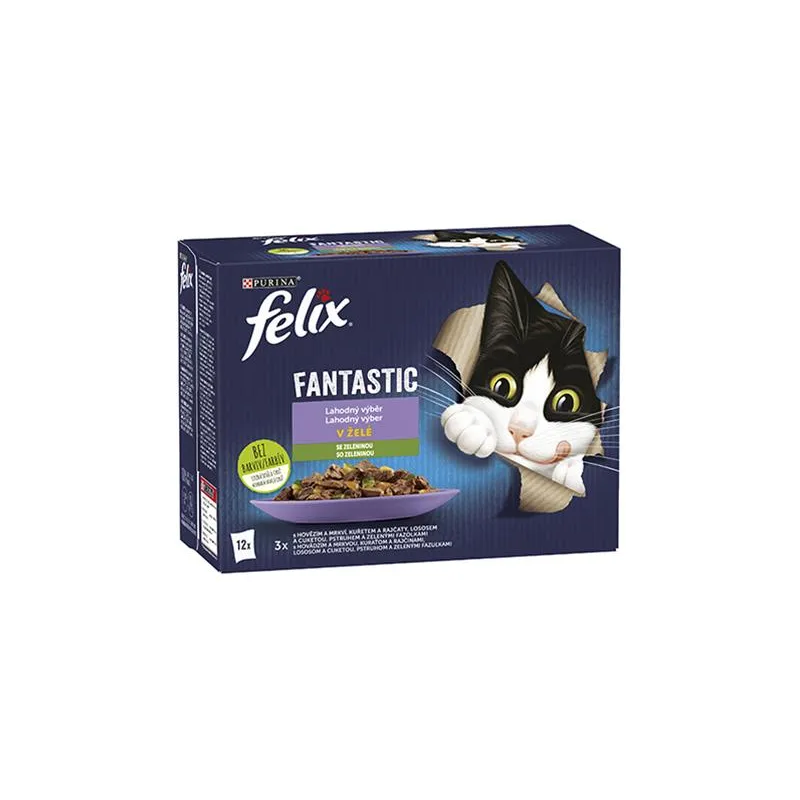 Nestlé FELIX Fantastic cat Multipack výběr se zeleninou želé kapsička 12x85 g