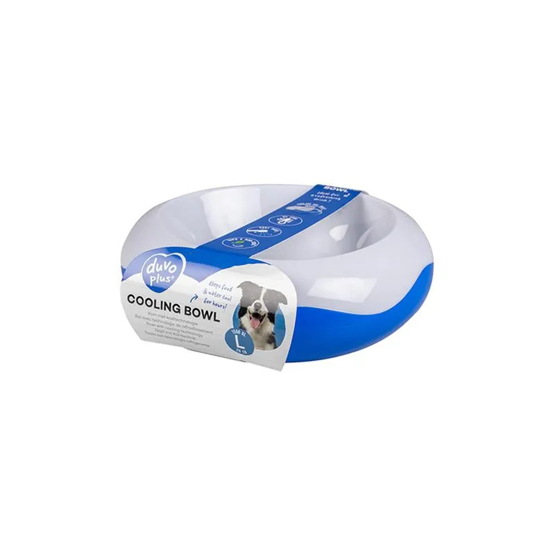 Miska DUVO+ chladicí, bílá/modrá, L průměr 29 cm