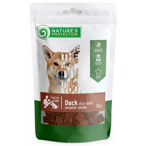 Pamlsek Natures P Snack pro psy kuřecí proužky se sezamem 12x75 g