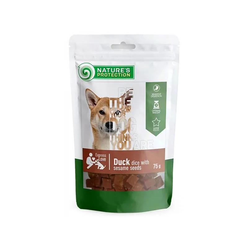 Pamlsek Natures P Snack pro psy kuřecí proužky se sezamem 12x75 g