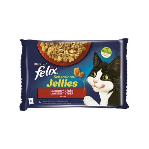 Nestlé FELIX Sensations cat Multipack hovězí & kuře v želé kapsička 4x85 g