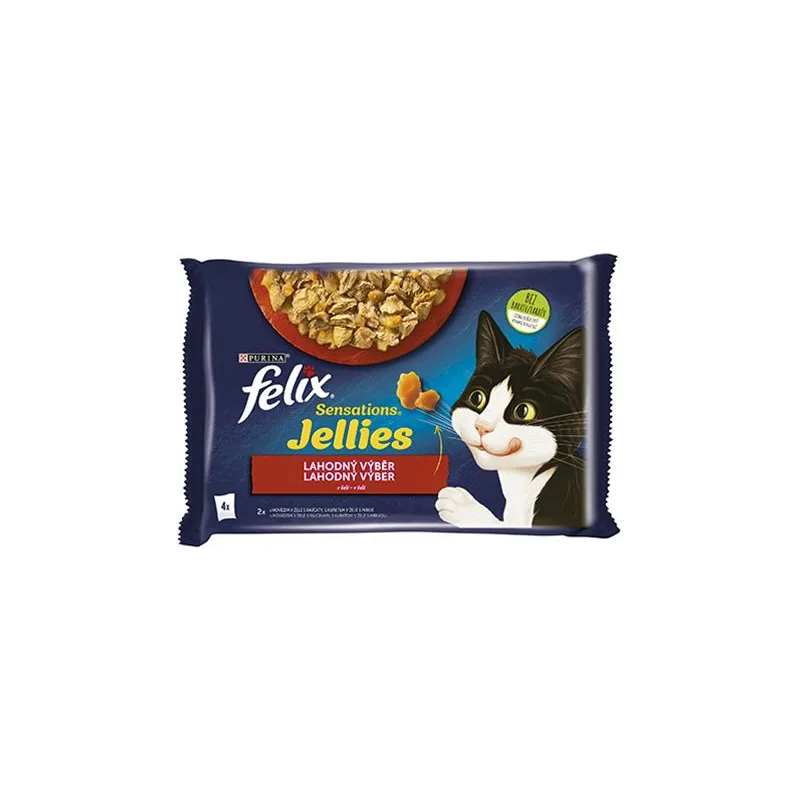 Nestlé FELIX Sensations cat Multipack hovězí & kuře v želé kapsička 4x85 g