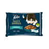Nestlé FELIX Tasty shreds cat Multipack losos a tuňák ve šťávě kapsička 4x80 g