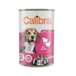 Calibra KONZERVA pro psy Adult Telecí & krůtí v omáčce 1240 g