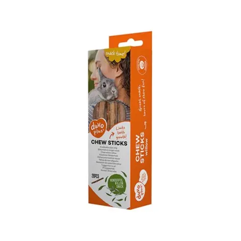 Pamlsek DUVO+ žvýkací tyčinky vrba pro hlodavce 100g - 20 ks - 18x1x1cm