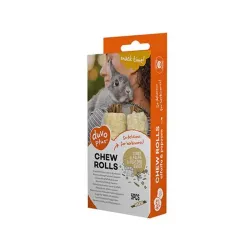 Pamlsek DUVO+ žvýkací rolky vojtěška a popcorn pro hlodavce 20g - 5 ks - 8x2x2cm