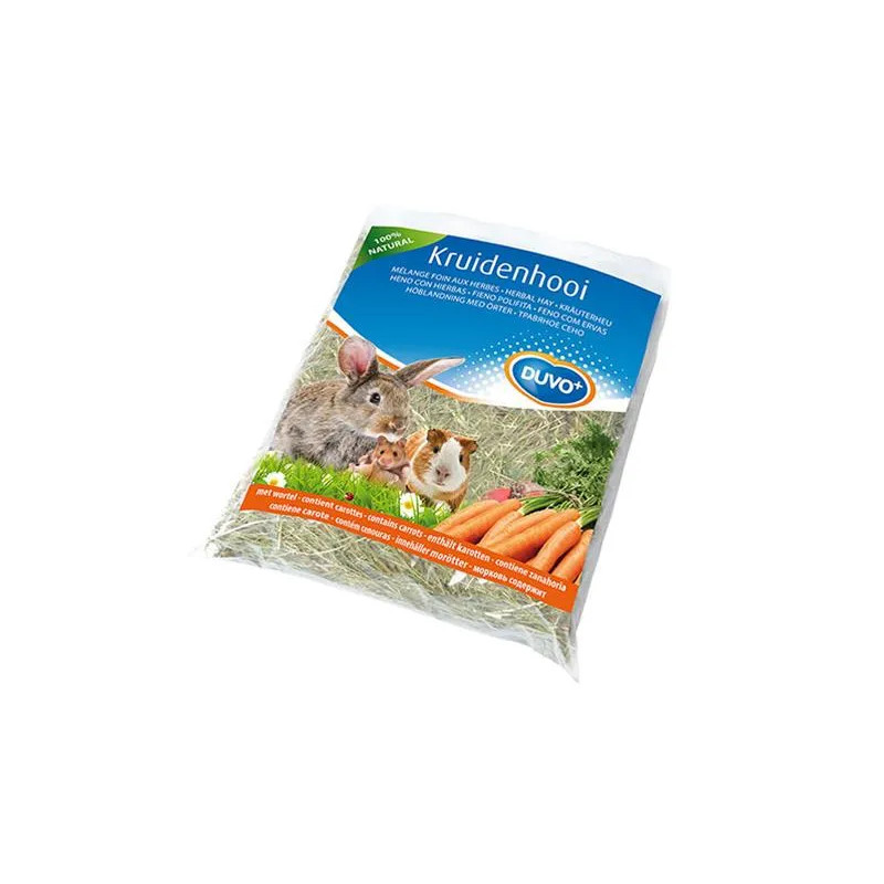 Seno DUVO+ bylinkové s mrkví pro králíky a hlodavce 500 g