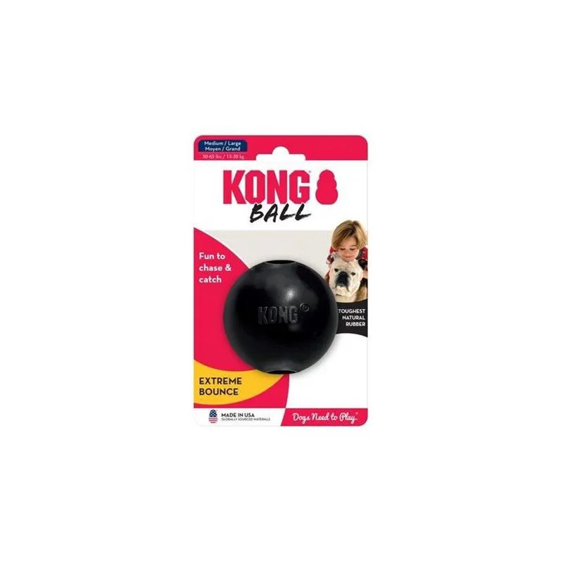 Hračka Kong Dog Extreme Míček černý, přírodní guma, M/L 13-30 kg