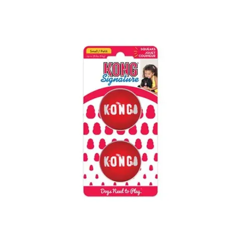 Hračka Kong Dog Signature Míček červený, termoplastická guma, M (2 ks/ bal.)