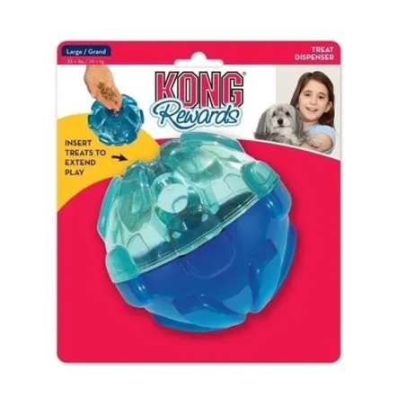 Hračka Kong Dog Rewards Míček plnitelný, modrý, guma termoplastická, L - průměr 10,5 cm