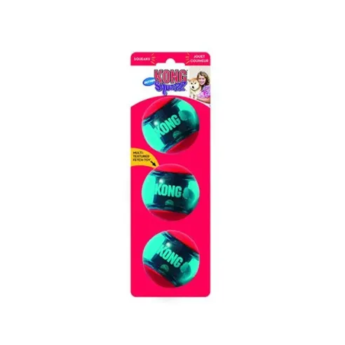 Hračka Kong Dog Squeezz Action Míč s pískátkem, termoplastická guma, M (3ks/bal.)