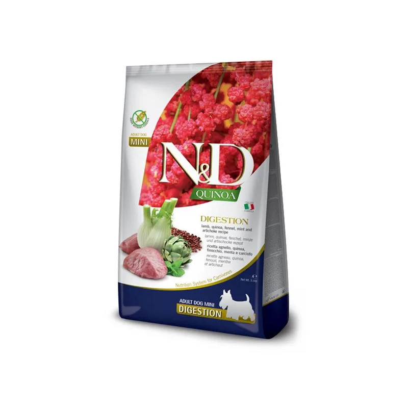 Farmina N&D dog QUINOA (GF) adult mini, trávení, jehněčí 0,8 kg
