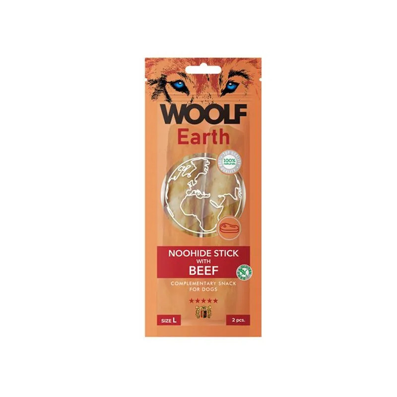 Pamlsek Woolf Dog Earth NOOHIDE L Tyčinky s Hovězím masem 85 g