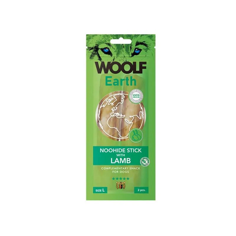 Pamlsek Woolf Dog Earth NOOHIDE L Tyčinky s jehněčím 85 g