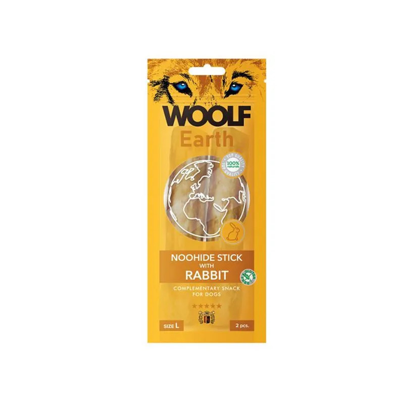 Pamlsek Woolf Dog Earth NOOHIDE L Tyčinky s králíkem 85 g