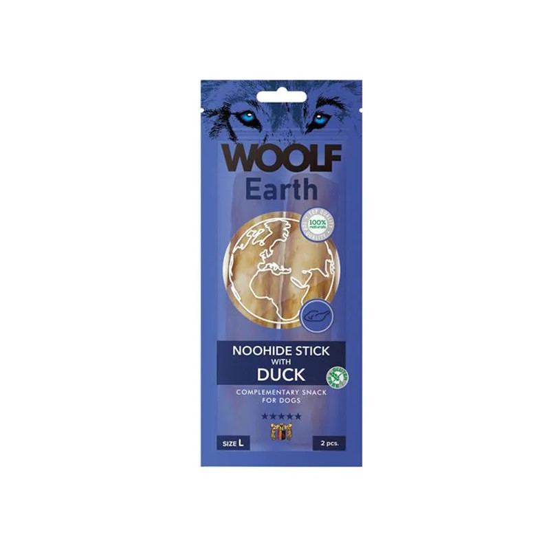 Pamlsek Woolf Dog Earth NOOHIDE L Tyčinky s kachnou 85 g