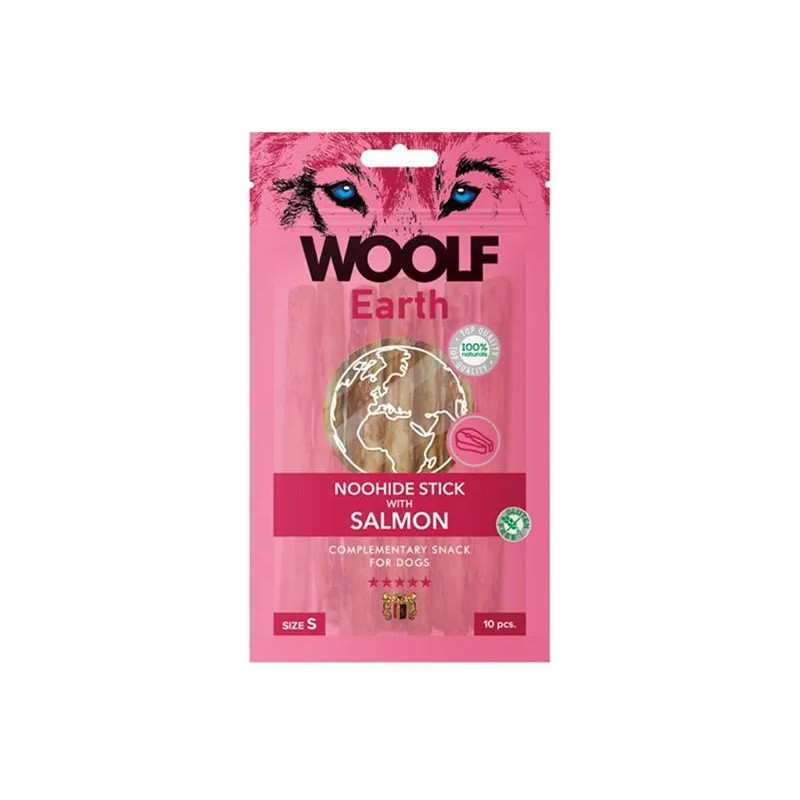 Pochoutka Woolf Dog Earth NOOHIDE S Lososem 90 g