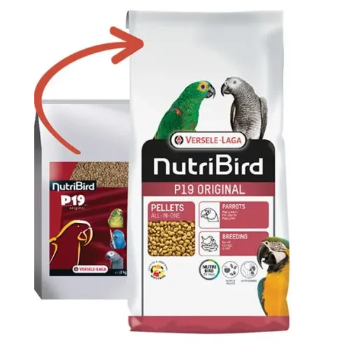 VL NutriBird P19 Original - extrudy pro chov, přepeřování a zvýšené nároky velkých papoušků s domácím ovocem 10kg